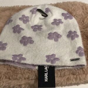Karl Lagerfeld Kids White and Purple Beanie